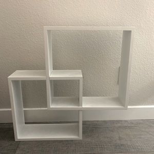 White wall shelves